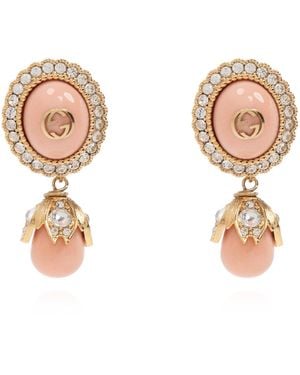 Gucci Interlocking G Pearl Earrings - Natural