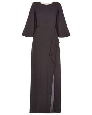 BCBGMAXAZRIA Rayah Sequin Embroidered Draped Gown - Black