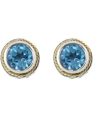 Effy Sterling Silver And Blue Topaz Stud Earrings