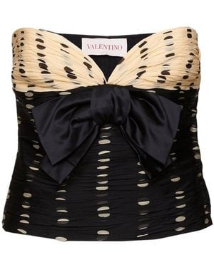 Valentino Plusdepois Print Chiffon Top - Black