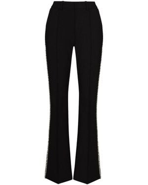 Area Fitted Jeweled Pants - Black