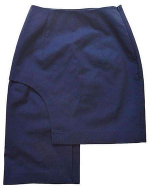 Jacquemus Side Asymmetric Side Striped Skirt - Blue