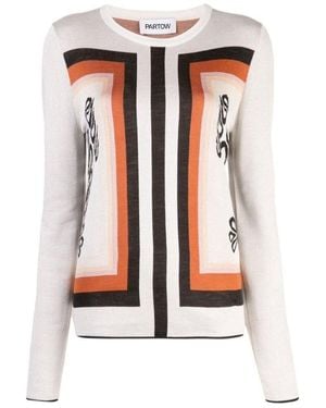 Partow Frida Jacquard Crewneck Silk Jumper - Multicolour