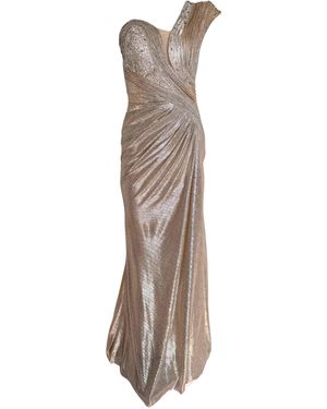 Cult Moda Waves Gold One-shoulder Party Dress - Natural