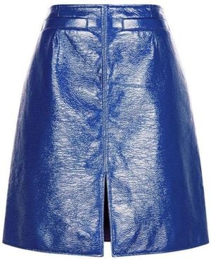 Courreges Blue Vinyl A-line Skirt