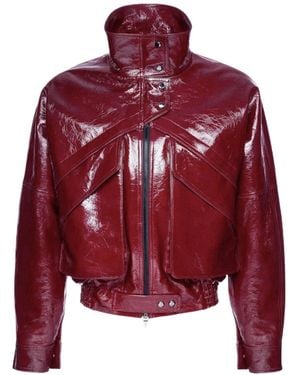 Magda Butrym Glossy Patent Leather Jacket - Red
