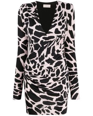 Alexandre Vauthier Giraffe Print Mini Dress - Black