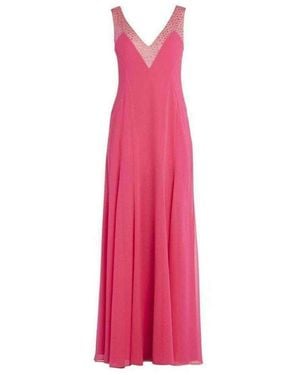 BCBGMAXAZRIA Embellished Plunging V-neck Gown - Pink