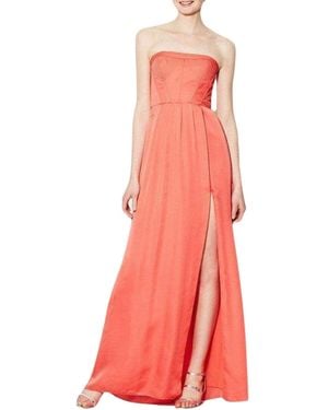 BCBGMAXAZRIA Strapless Fitted Bustier Slit Dress - Pink