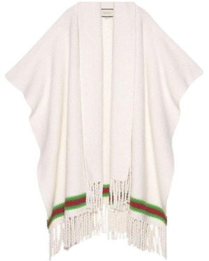 Gucci Cape With Oversize Wool Scarf - Natural
