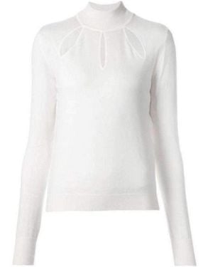 Mugler Extra Fine Wool Cutout Detail Jumper - White