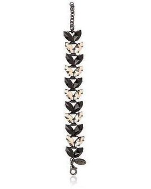 Iosselliani Gold Black Crystal Deco Bracelet - Metallic