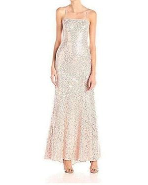 BCBGMAXAZRIA Strapless Chiffon Sequined Cutout Evening Dress - Natural