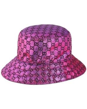Gucci Reversible GG Lamé Bucket Hat - Purple