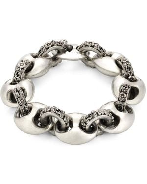 Gucci Sterling Silver Interlocking G Marina Chain Bracelet - Metallic