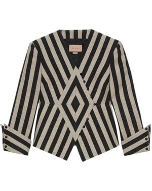 Gucci Wool Blend Blazer Jacket - Black