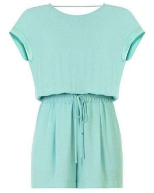 BCBGMAXAZRIA Angella Layered-back Romper - Blue