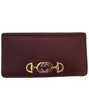 Gucci Zumi Burgundy Zip Around Wallet - Red