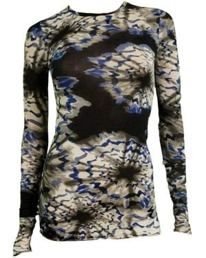 BCBGMAXAZRIA Blue Combo Knit Top - Black
