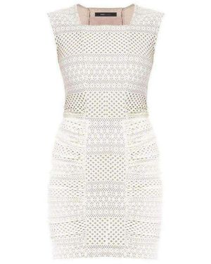 BCBGMAXAZRIA Sleeveless Ruched-side Dress - White