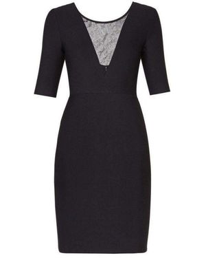 BCBGMAXAZRIA Jaydan Pointelle Trim Scoop-back Dress - Black
