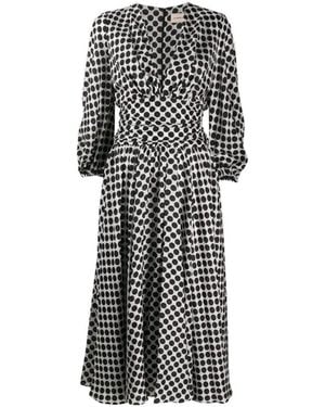 Alexandre Vauthier Polka-dot Print Midi Dress - Black