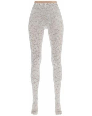 Valentino White 'chez ' Lace Tights - Gray