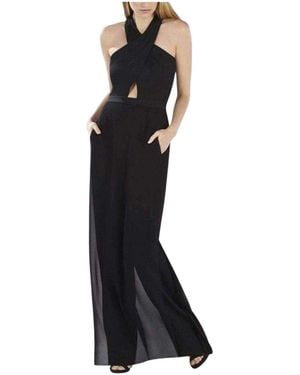 BCBGMAXAZRIA Josselyn Black Halter Top Jumpsuit