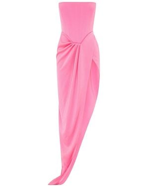 Alex Perry Ledger Satin-crepe Pink Srapless Dress