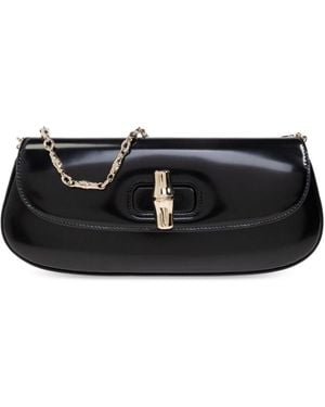 Gucci Bamboo Night Small Leather Shoulder Bag - Black
