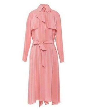 Cedric Charlier Pink Silk Georgette Trench Coat