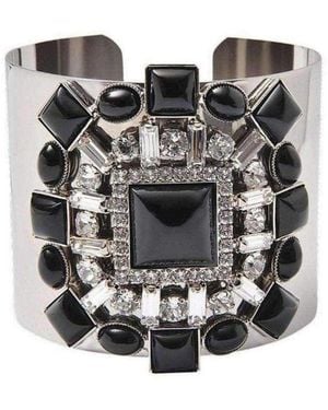 Helene Zubeldia Cuff With Crystal Details Bracelet - Metallic