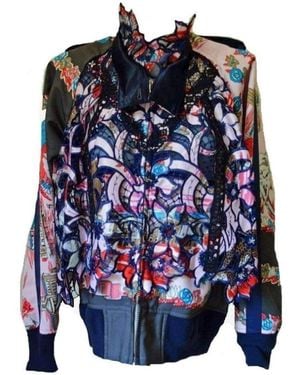 Sacai Canvas And Broderie Anglaise Souvenir Cotton Jacket - Blue