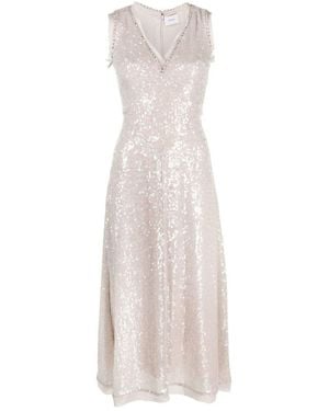 Erdem Denise Crystal Embellished Sequin Midi Dress - White