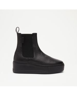 Russell & Bromley Park Way Leather Flatform Chelsea Boot - Black