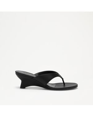 Russell & Bromley Barway Flip Flop Wedge - Black