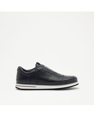 Russell & Bromley San Giusto Leather Oxford Laceless Trainer - Blue