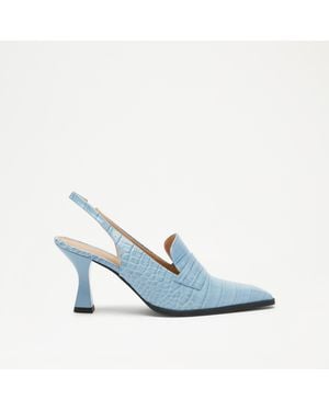 Russell & Bromley Totter Slingback Slingback Loafer Heel - Blue