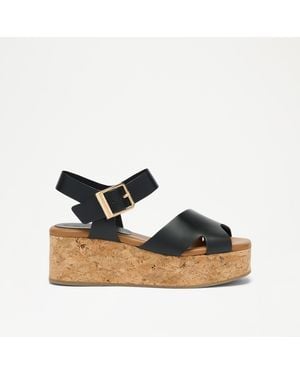 Russell & Bromley Kirby Flatform Cork Sandal - Blue