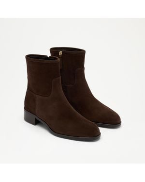 Russell & Bromley Edenhall Side Zip Heeled Ankle Boot - Brown