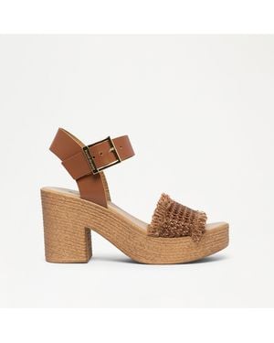 Russell & Bromley Liberate Women's Tan Woven Platform Sandal - Brown