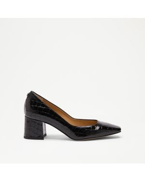 Russell & Bromley Faraway Block Heel Court - Black