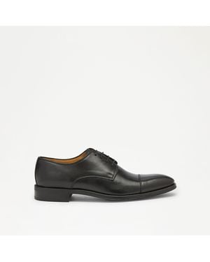 Russell & Bromley Fulham Men's Comfortable Black Leather Rubber Sole Toe Cap Derby Shoes