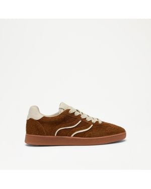 Russell & Bromley Flete Textured Heritage Trainer - Brown