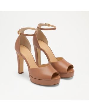Russell & Bromley Hopebeck High Heel Platform Ankle Tie - Brown