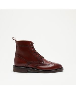 Russell & Bromley York Brogue Ankle Boot - Brown