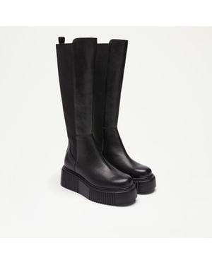 Russell & Bromley Tough Line Hi Platform Knee High Boot - Black