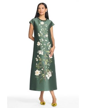 Sachin & Babi Gwendolyn Floral Mikado Sheath Gown - Green