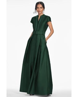 Sachin & Babi Marta Forest Embellished Mikado Ball Gown - Green