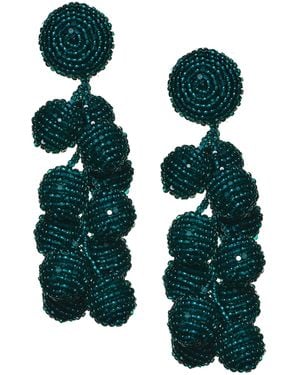 Sachin & Babi Coconuts Glass Beaded Cluster Earrings - Green